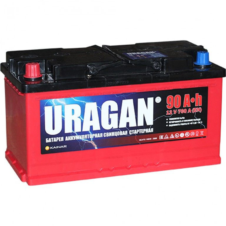 АКБ URAGAN 6СТ 90ah п.п. (EN700) 353*175*190 — 1